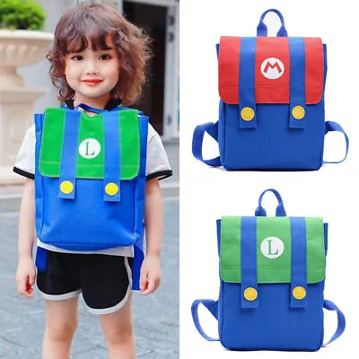 £11.79 • Buy Cartoon Super Mario Bros Backpack Unisex Luigi School Bags Travel Rucksack Kids