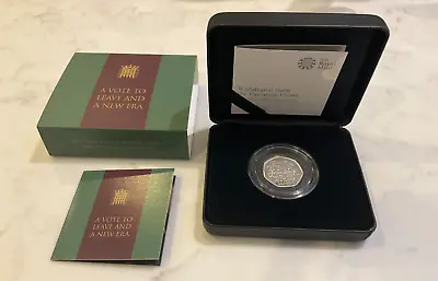 2020 UK Royal Mint Silver Proof 50p Withdrawal From The European Union Coin • £38