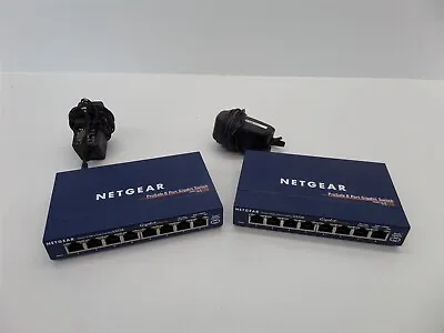 Lot Of 2 NetGear ProSafe GS108 8-Port Gigabit Ethernet Network Switch  • $39.95