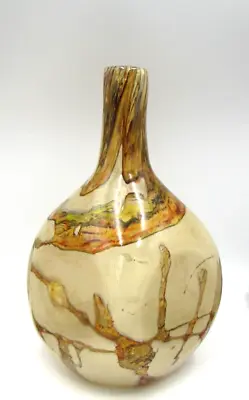 Vintage 70's Mdina Michael Harris   Earth   Faceted Art Glass 8.5  Vase • $143.99