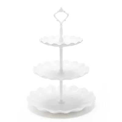 3 Tier Cupcake Stand Plastic Tiered Serving Stand Dessert Tower Tray For Tea P • $14.52