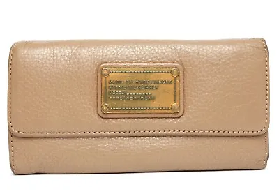 Marc By Marc Jacobs Womens Taupe Classic Trifold Leather Wallet L4230 • $150.48