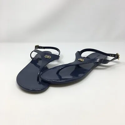 Cole Haan D41671 Womens Blue Plastic Slip On Flat Miley Jelly Thong Sandals US 8 • £32.76