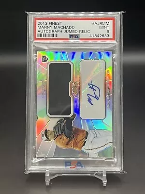 2013 Topps Finest Rookie   Manny Machado Jumbo Relic Patch  Auto Orioles PSA 9 • $130