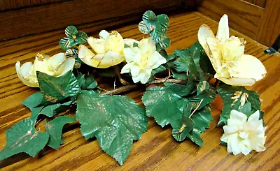 Small 10  Magnolia Swag Yellow~Gold W/Greenery~Wall Decor Or Free-Standing   944 • $12.59