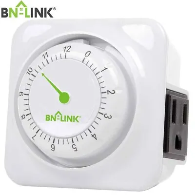 BN-LINK 12 Hour Mechanical Countdown Grounded Timer 3 Prong Outlet Energy Saving • $9.99