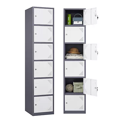 Metal Locker Employees Steel Storage Cabinet With 6 Doors For Office School Gym • $109.99