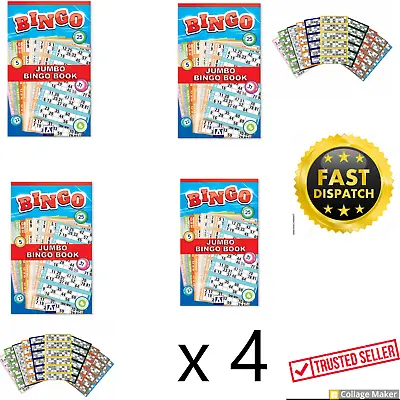 4 X Jumbo Bingo Book 480 Numbered Tickets Tombola Draw Charity Events Prize Draw • £7.79