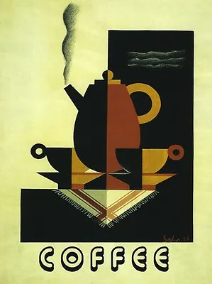 Coffee Kitchen Art Deco Restaurant Food Vintage Poster Repro FREE S/H In USA • $17.90