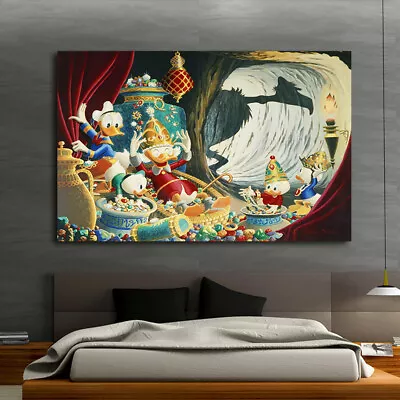 HD Print Art Painting Disney Carl Barks Scrooge Home Wall Decor Canvas 20x26 • $20.99