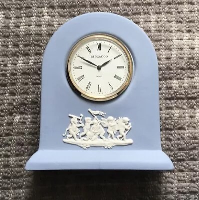 Wedgwood Jasper Ware PALE BLUE MINI CLOCK 3 1/4”T S/S Grecian • $50.95