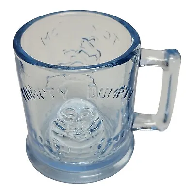 Vintage Humpty Dumpty Tom Pipers Son Nursery Rhyme Ice Blue 3D Glass Mug Cup • $6