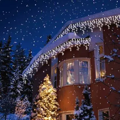 Christmas Led White Snowing Icicle Bright Party Wedding Xmas Outdoor Lights • £17.95