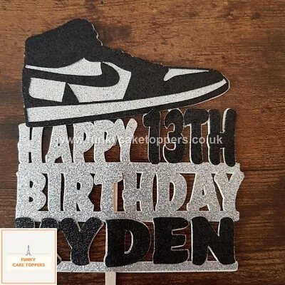 Nike Trainer Birthday Cake Topper Choose Your Colour Glitter  • £6.99