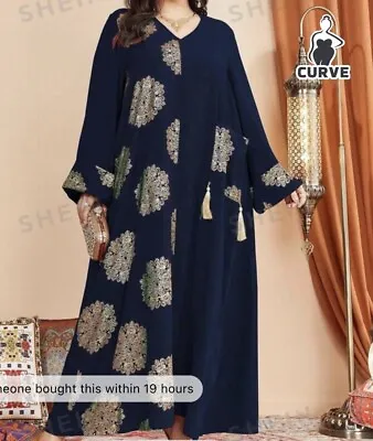 Dress Long Sleeve Abaya Size Xl Navy Blue Colour • £19.99