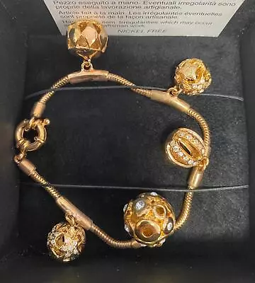 Gianni Versace Gold Tone Charm Bracelet 7  New Old Stock #022 • $109