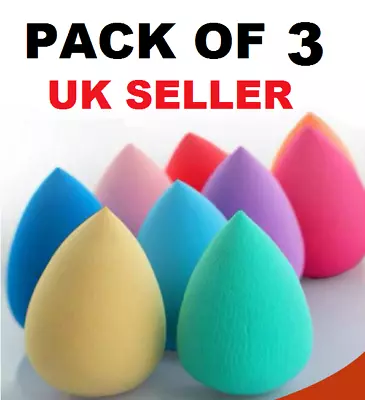 3 X Beauty Foundation Make Up Blending Makeup Sponge Blender Buffer Puff • £3.85