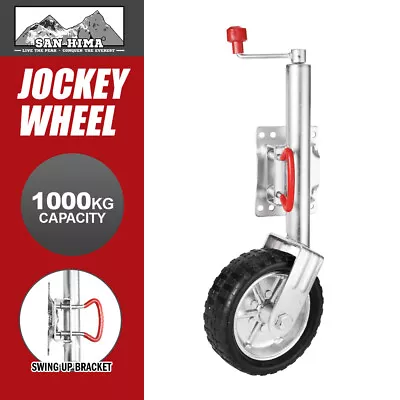 $109.95 • Buy Jockey Wheel 10  Inch Swing Up Rubber Wheel 1000kg Caravan Boat Trailer