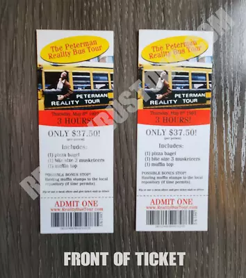 (2) Peterman Reality Bus Tour Tickets Seinfeld George Costanza Parody So Cool! • $5.97