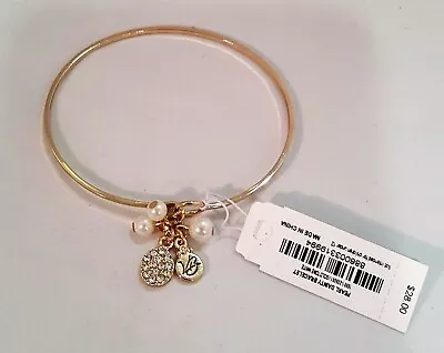 Vera Bradley Pearl Dainty Bracelet Gold Tone With White • $10.39