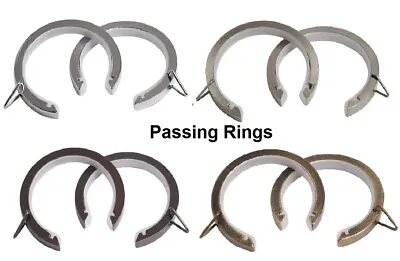 Flat Lined Passing  C  Rings For 28mm Metal Bay Window Curtain Poles • £9.88
