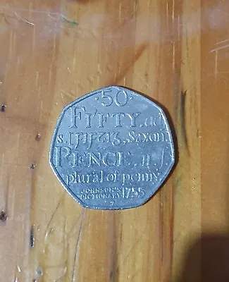 50p COIN-2005-FIFTY PENCEPLURAL OF PENNYJOHNSON S DICTIONARY 1755 • £85