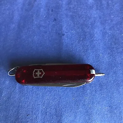 Victorinox Swiss Army Knife Translucent Pen Red  • $15