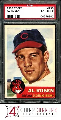 1953 Topps #135 Al Rosen Indians Psa 6 • $0.99