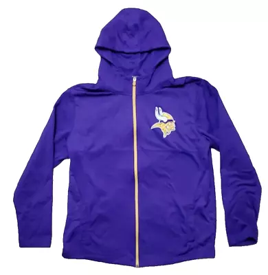 Minnesota Vikings Jacket Size XL Full Zip Purple Hoodie Long Sleeve NFL Football • $28.89