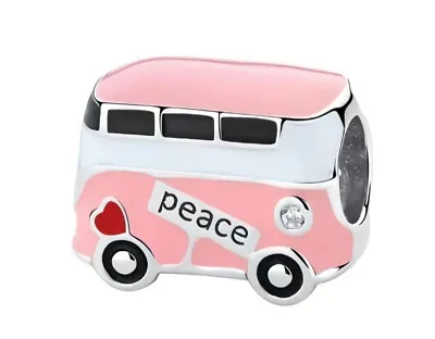 Camper Van Charm For Bracelets Love Peace Car Charms Gift For Women Pink UK • £3