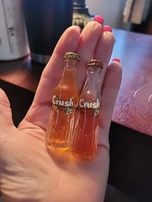 2 Vintage Miniature 3  Glass Orange Crush Bottles • $25