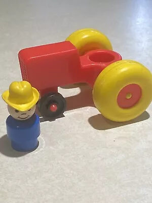 Vintage Fisher Price Little People: Red Tractor And Farmer • $6.99