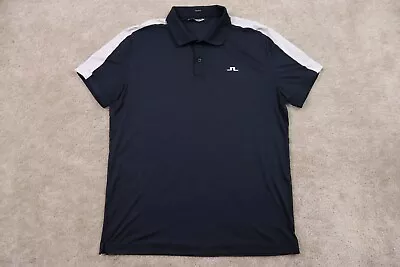 J Lindeberg Polo Shirt Mens XL Regular Fit Dark Blue Golf Logo • $25