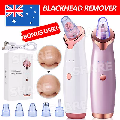 $12.95 • Buy AU Vacuum Blackhead Remover Facial Skin Pore Acne Pimple 5Sucker Cleaner Machine