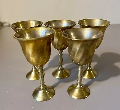 Vintage Brass Mini Goblet Set Of Five • $12.50