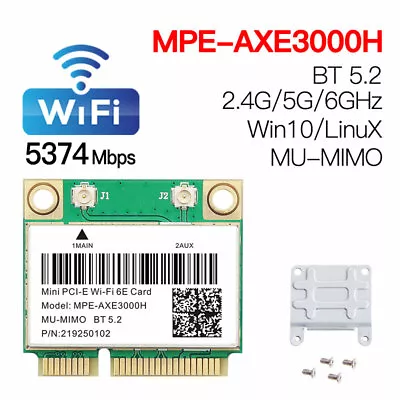 MPE-AXE3000H Mini PCI-E WiFi Card 3000Mbps WiFi 6E Bluetooth Network Adapter PC • $17.19