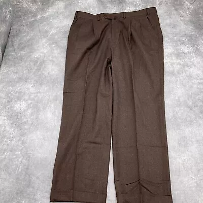 Ermenegildo Zegna Pants Men 38R X 30L Brown Wool Dress Suit Career Classic VTG • $49.97