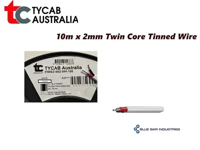 2mm Twin Core Tinned Wire X 10m Copper Marine Grade Twin Sheath Boat Car Trailer • $20.40