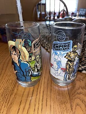 Vintage 1980  2 Star Wars Empire Strikes Back Collector Glass • $19.99