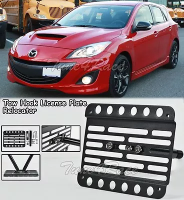 For 10-13 MazdaSpeed 3 Hatch Front Bumper Tow Hook License Plate Bracket Mount • $50