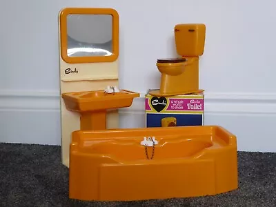 £7.50 • Buy Vintage Sindy Golden Yellow Bathroom Furniture 1975-76