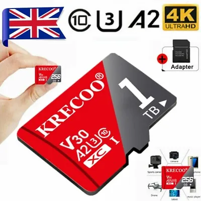 1TB Ultra Micro SD Card 64GB 128GB 256GB Class 10 A2 U3 SDXC SDHC TF Memory Card • £13.39