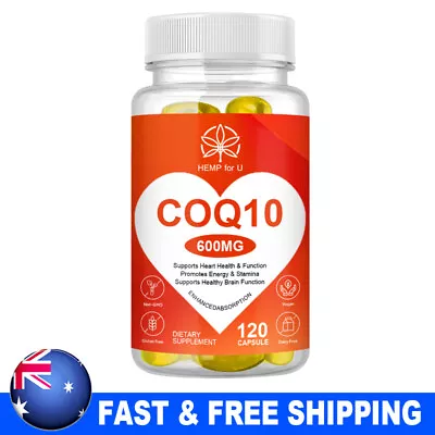 COQ 10 Coenzyme-Q10 Supplement 120 Capsules Cardiovascular Heart Health 600mg • $20.99