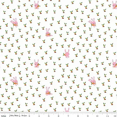 100% Cotton Fabric By Riley Blake Gnome And Gardens C7893-White Per Metre • £7