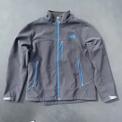 The North Face Men’s Fleece Lined Soft Shell Full Zip Jacket Black Blue Large • $27