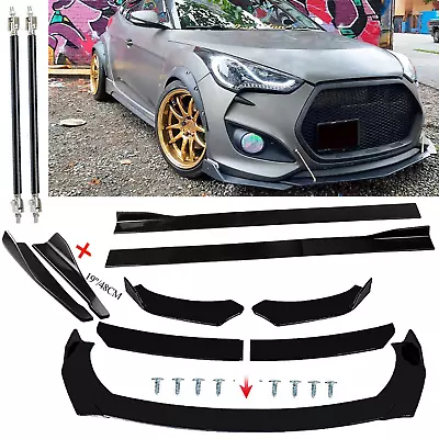 Front Bumper Rear Lip Splitter Spoiler Diffuser For Hyundai Veloster Turbo • $79.99