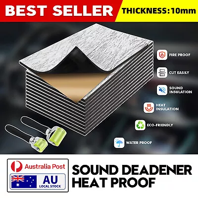 10mm Car Sound Deadener Deadening Mat Noise Proofing Dampening DIY Boat Van 24x • $63.39