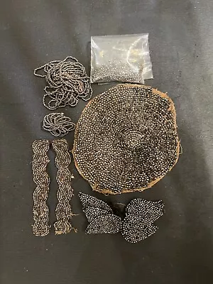 Steel Cut Beaded Bag Purse Parts For Repair Lot Antique Deco Victorian Vintage • $4.99