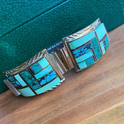 Tom Taylor Navajo Native American Sterling Silver GF Turquoise Watch Bracelet • $269