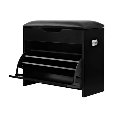 $72.78 • Buy Artiss Shoe Cabinet Bench Shoes Storage Rack Organiser Shelf Black 15 Pairs